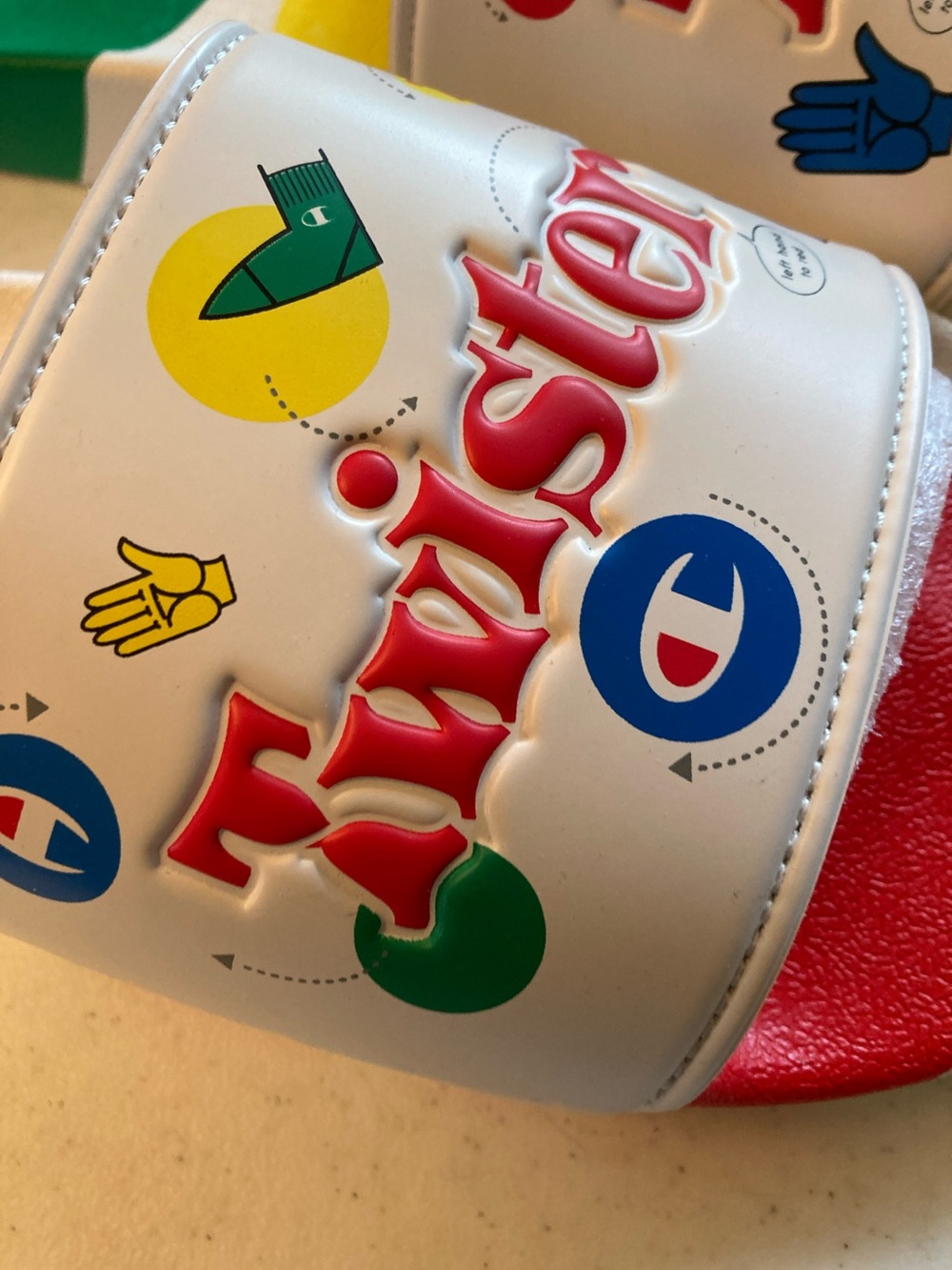 NWOT Champion Twister Slide Sandals - Red, Blue, Green, Yellow, White - Picture 6 of 7